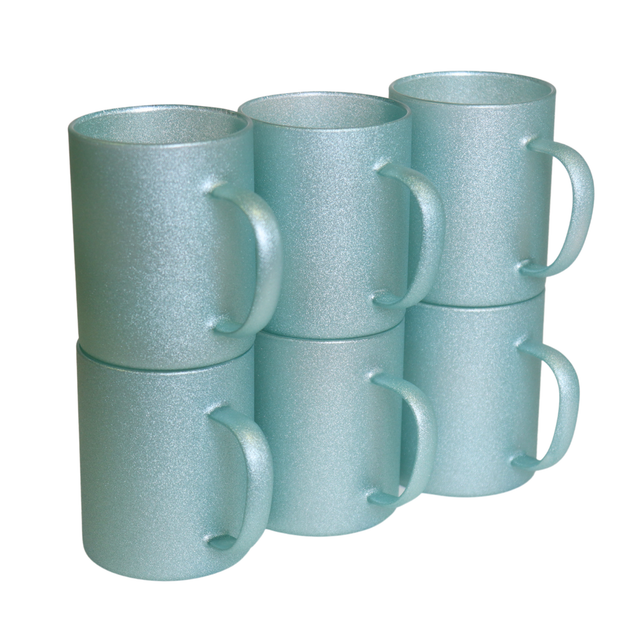 Taza de Vidrio Perlado 13oz Sublimación 12pz