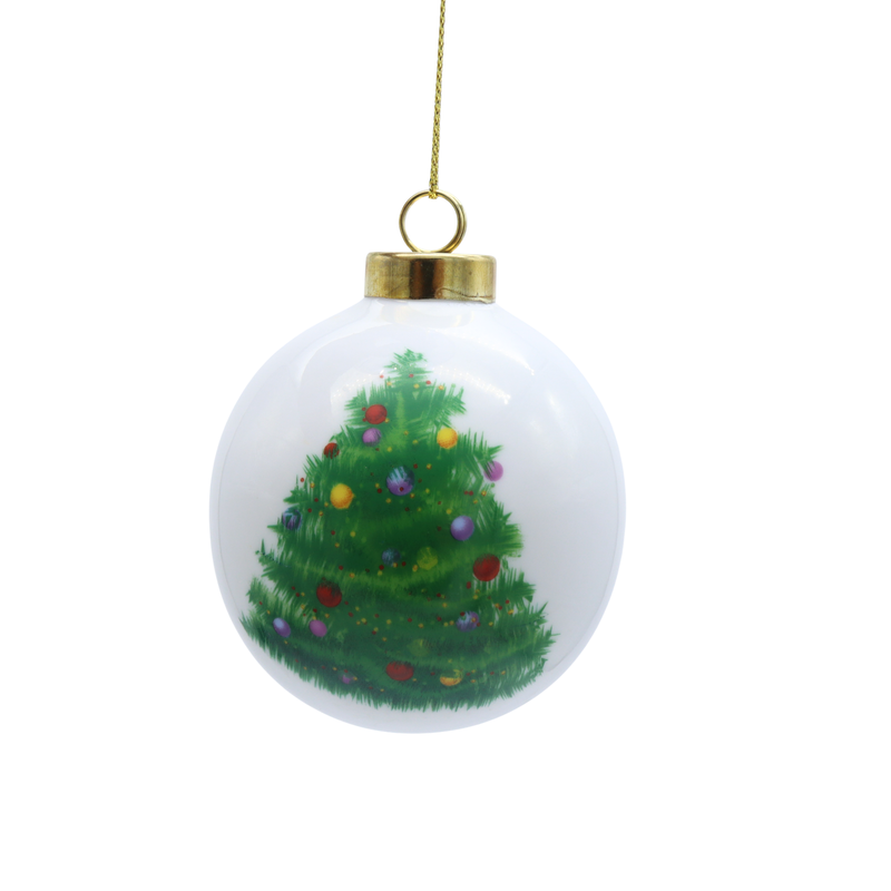 Esfera Navideña de Cerámica Sublimable Árbol 7.6 cm – Orca