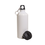 Botella Deportiva Aluminio 600ml Blanca c/doble tapa