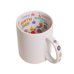Taza Interior Happy Birthday 11oz Sublimación 12 Pzas