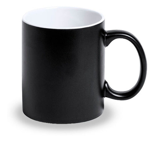 Taza Mágica Negro Matte 11oz Sublimación Pack 12pzs