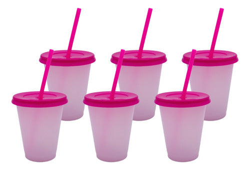 Vaso Mágico Cónico De Plástico Para Dtf Y Uv 450ml Rosa 10 pzs