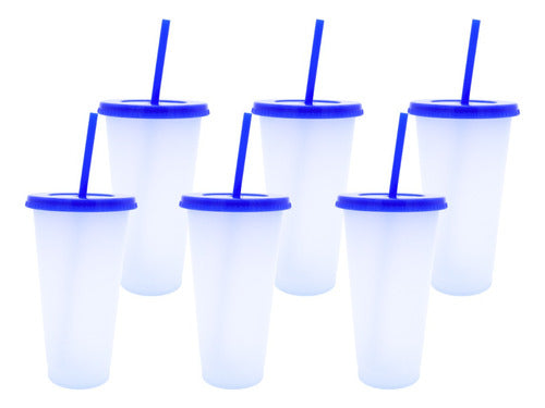 Vaso Mágico Cónico De Plástico Para Dtf Y Uv 710ml Azul Marino 10 pzs