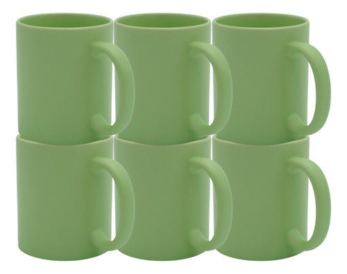 Taza Macaron 11oz Sublimacion Verde Claro 12 Pzs