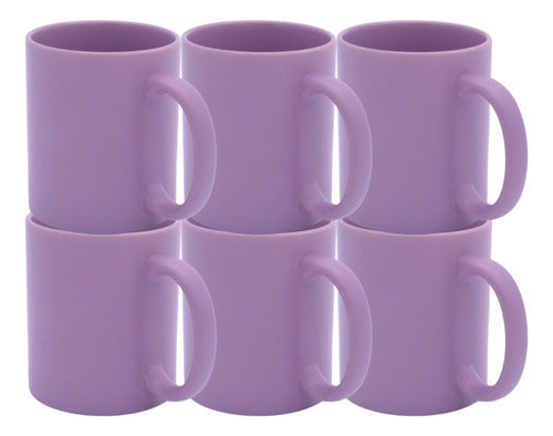 Taza Macaron 11oz Sublimacion Lila 12 Pzs