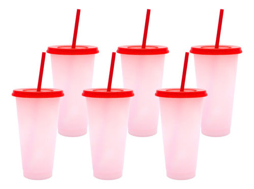 Vaso Mágico Cónico De Plástico Para Dtf Y Uv 710ml Rojo 10 pzs