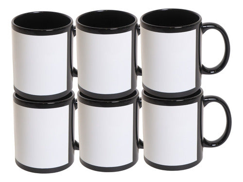 Taza Negra Con Ventana 11oz Sublimacion 12pzs