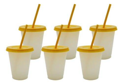 Vaso Mágico Cónico De Plástico Para Dtf Y Uv 450ml Amarillo 10 pzs