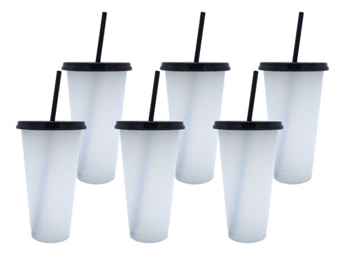 Vaso Mágico Cónico De Plástico Para Dtf Y Uv 710ml Negro 10 pzs