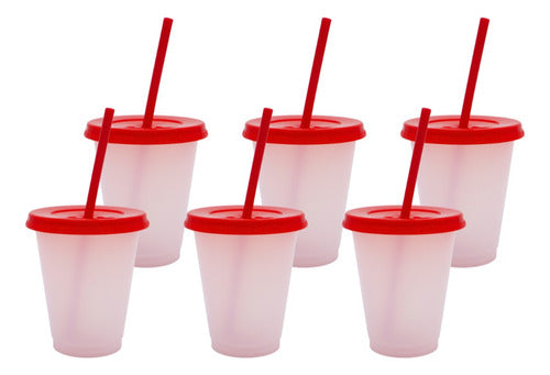 Vaso Mágico Cónico De Plástico Para Dtf Y Uv 450ml Rojo 10pzs