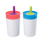 Termo Kids Acero Inoxidable 300 ml Blanco con Popote de Silicón