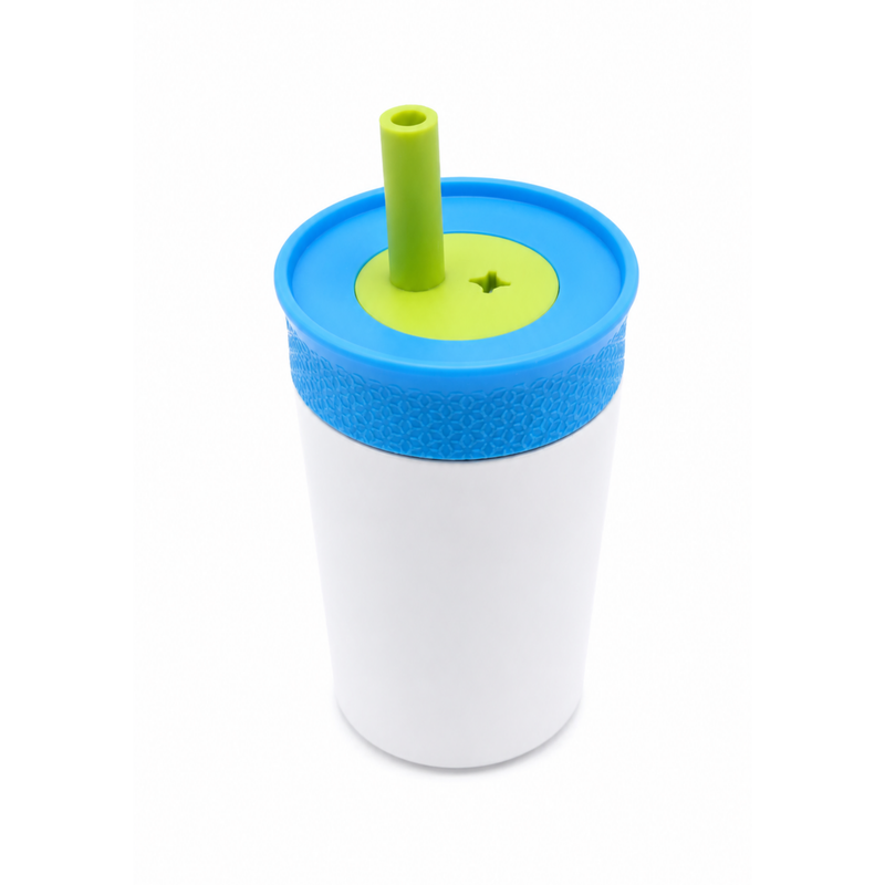 Termo Kids Acero Inoxidable 300 ml Blanco con Popote de Silicón