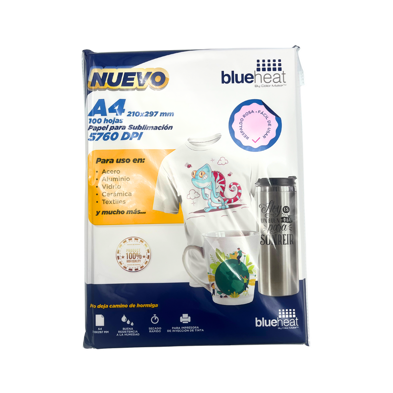 Papel de sublimación Color Make Rosa Blue Heat A4 100 Hojas