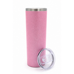 Termo Delgado Acero Inoxidable 20oz Aperlado Rosa Acabado Glitter