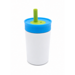 Termo Kids Acero Inoxidable 300 ml Blanco con Popote de Silicón