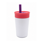 Termo Kids Acero Inoxidable 300 ml Blanco con Popote de Silicón
