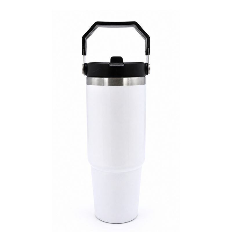 Termo Con Agarradera Acero Inoxidable 30oz Blanco Sublimación