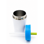 Termo Kids Acero Inoxidable 300 ml Blanco con Popote de Silicón