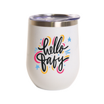 Vaso Vino Acero Inoxidable 12oz Blanco Perlado Sublimación
