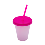 Vaso Mágico Cónico De Plástico Para Dtf Y Uv 450ml Rosa 10 pzs