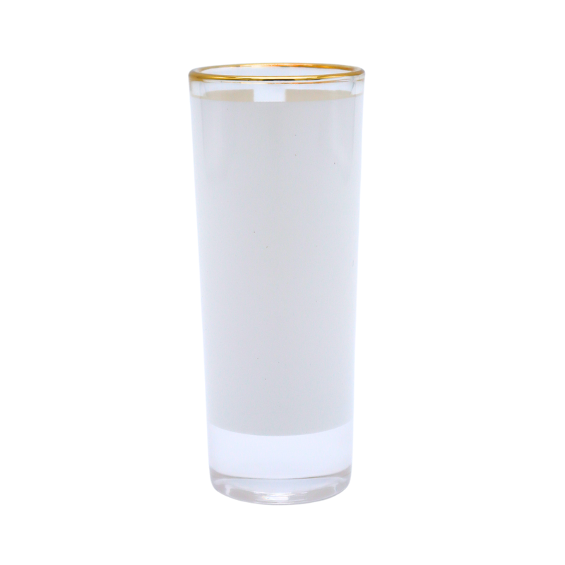 Tequilero de Vidrio Glaseado 2.5oz Borde Dorado