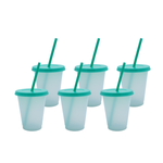 Vaso Mágico Cónico De Plástico Para Dtf Y Uv 450ml Turquesa 10 pzs