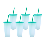 Vaso Mágico Cónico De Plástico Para Dtf Y Uv 710ml Turquesa 10 pzs