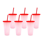 Vaso Mágico Cónico De Plástico Para Dtf Y Uv 710ml Rojo 10 pzs