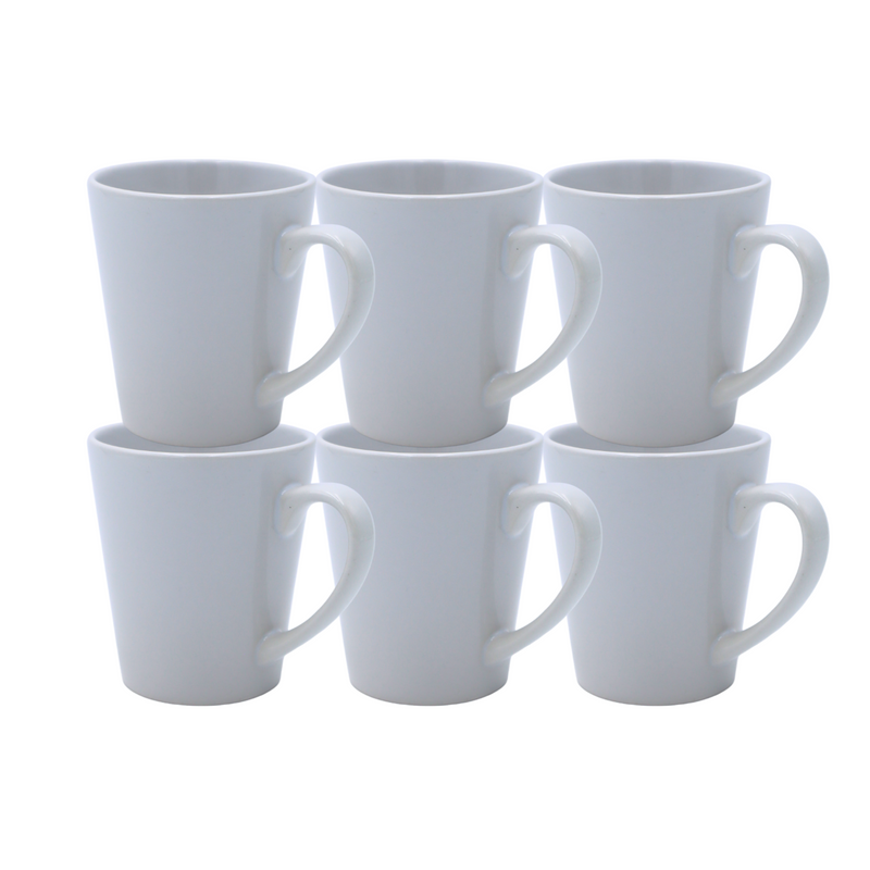Taza Blanca Conica 12oz Sublimación 12pzs