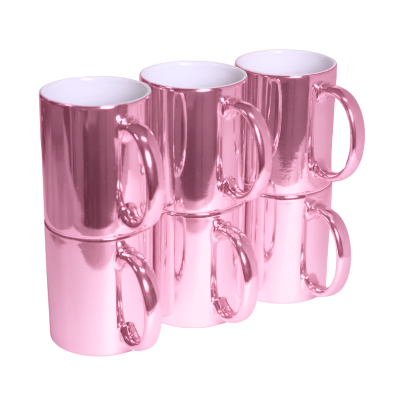 Taza Espejo Rosa Cobrizo 11oz Sublimación 12pzs