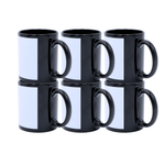 Taza Negra Con Ventana 11oz Sublimacion 12pzs