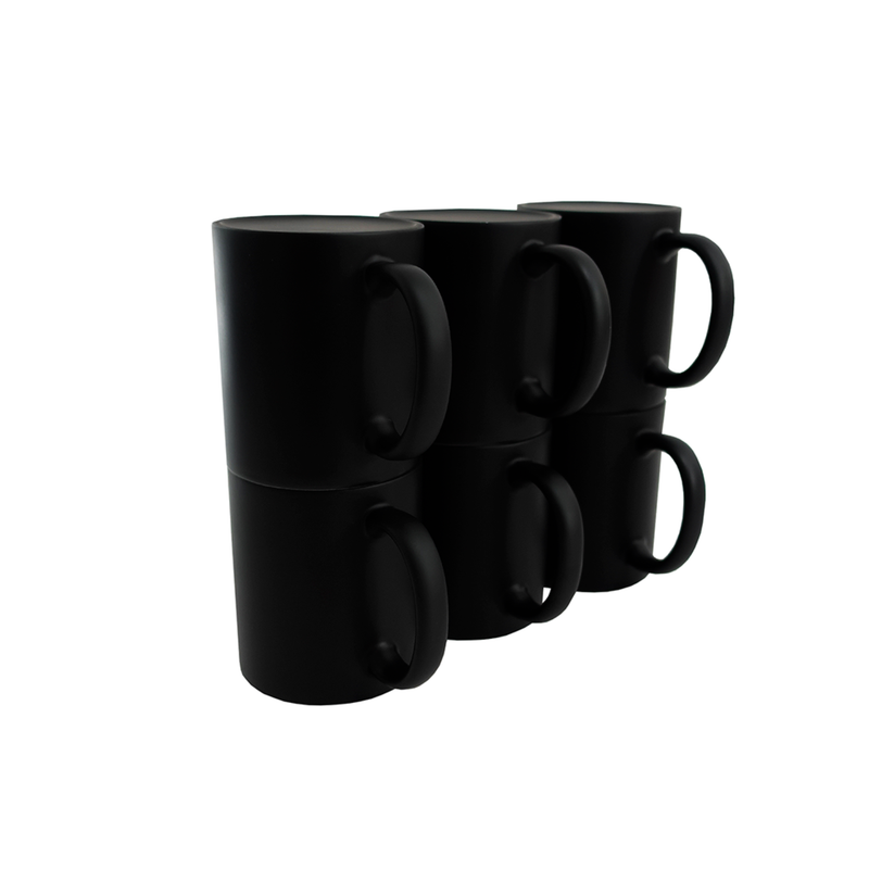 Taza Mágica Negro Matte 11oz Sublimación Pack 12pzs