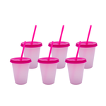 Vaso Mágico Cónico De Plástico Para Dtf Y Uv 450ml Rosa 10 pzs