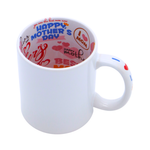 Taza Interior Happy Mothers Day 11oz Sublimación 12 Pzas