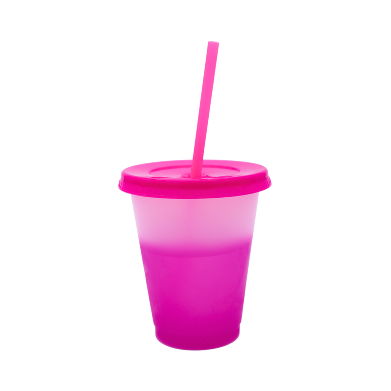 Vaso Mágico Cónico De Plástico Para Dtf Y Uv 450ml Rosa 10 pzs