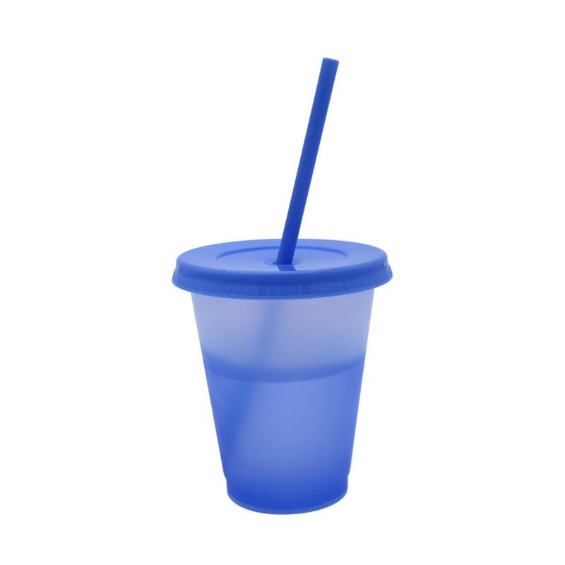 Vaso Mágico Cónico De Plástico Para Dtf Y Uv 450ml Azul Claro 10 pzs