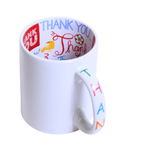 Taza Interior Thank You 11oz Sublimación 12pzs