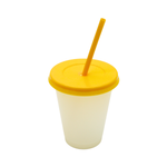 Vaso Mágico Cónico De Plástico Para Dtf Y Uv 450ml Amarillo 10 pzs