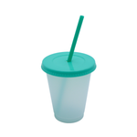 Vaso Mágico Cónico De Plástico Para Dtf Y Uv 450ml Turquesa 10 pzs