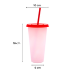 Vaso Mágico Cónico De Plástico Para Dtf Y Uv 710ml Rojo 10 pzs
