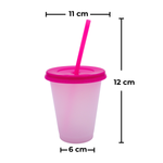 Vaso Mágico Cónico De Plástico Para Dtf Y Uv 450ml Rosa 10 pzs