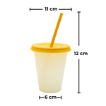 Vaso Mágico Cónico De Plástico Para Dtf Y Uv 450ml Amarillo 10 pzs