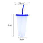 Vaso Mágico Cónico De Plástico Para Dtf Y Uv 710ml Azul Marino 10 pzs