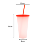Vaso Mágico Cónico De Plástico Para Dtf Y Uv 710ml Naranja 10 pzs