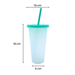 Vaso Mágico Cónico De Plástico Para Dtf Y Uv 710ml Turquesa 10 pzs