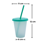 Vaso Mágico Cónico De Plástico Para Dtf Y Uv 450ml Turquesa 10 pzs