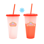 Vaso Mágico Cónico De Plástico Para Dtf Y Uv 710ml Naranja 10 pzs