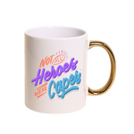 Taza Blanca 11oz Asa Oro Sublimación 12pzs