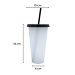 Vaso Mágico Cónico De Plástico Para Dtf Y Uv 710ml Negro 10 pzs