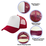 Gorra Trucker para Sublimar Rojo Vino 10 pzs